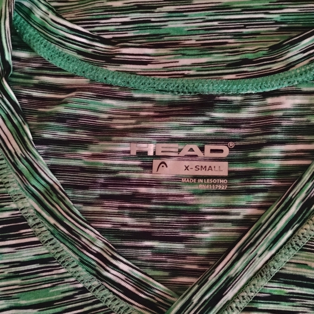 Head Green Athletic V Neck Top XS Moisture Wicking - Picture 5 of 9